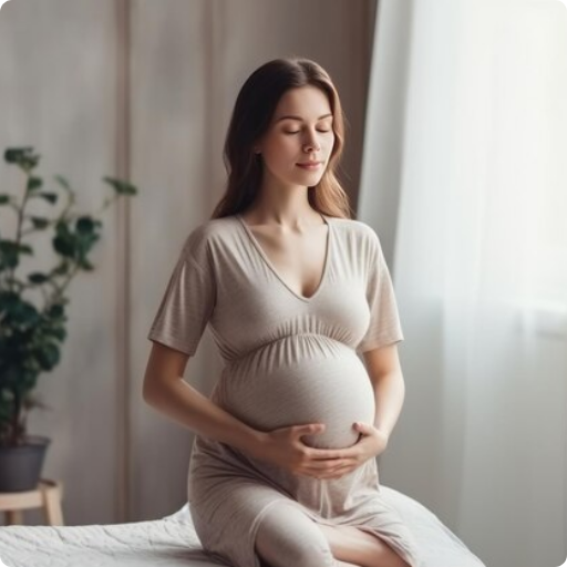 Pregnant woman doing yoga